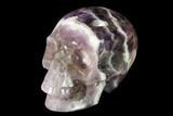 Realistic, Carved Chevron Amethyst Skull #150965-2